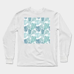 Seamless pattern with tropical monstera leaves Long Sleeve T-Shirt